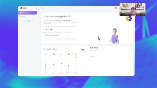 a screenshot of a dashboard application for managing personal electricith consumption and production